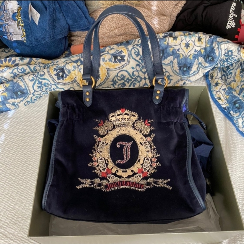 Juicy Couture Dark Blue Crest Shoulder Bag